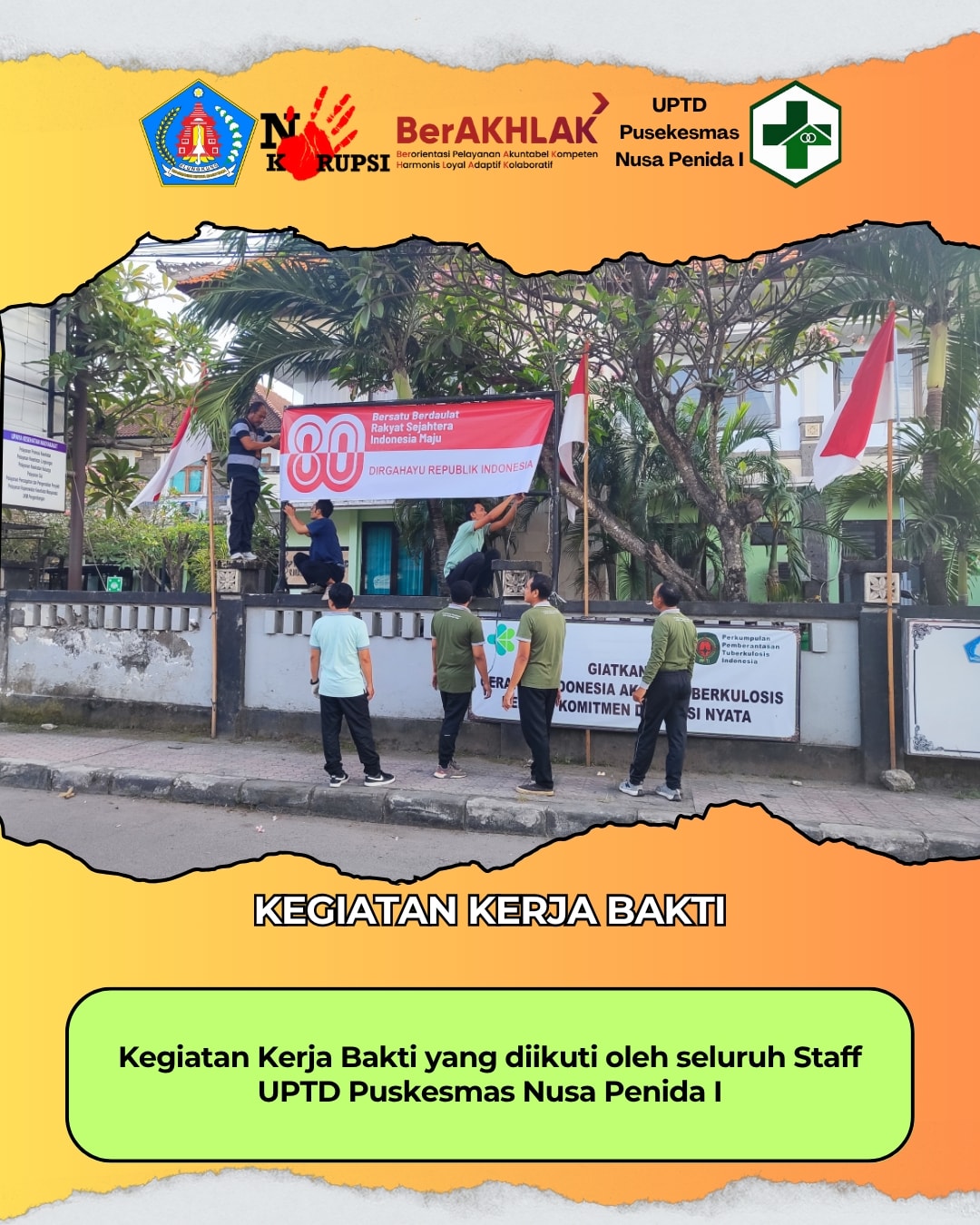 Kerja Bakti Bersama: Wujudkan Lingkungan Bersih & Sehat di Puskesmas Nusa Penida I