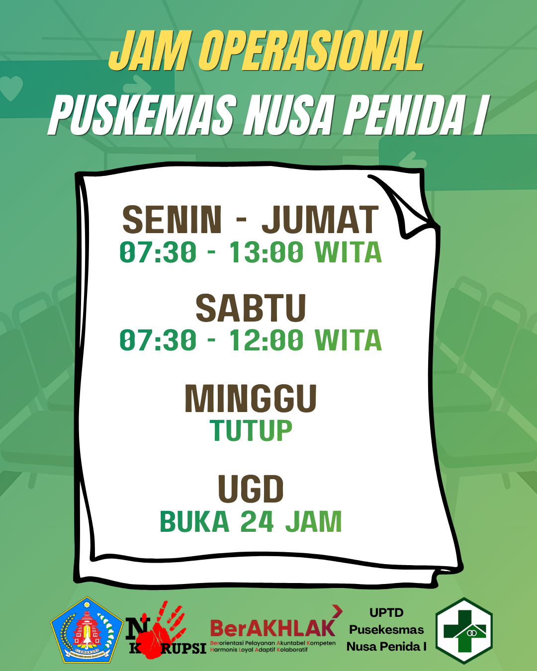 Jam Operasional PUSKESMAS Nusa Penida I