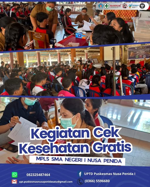 Puskesmas Nusa Penida I Gelar Cek Kesehatan (CKG) bagi Siswa Baru SMAN 1 Nusa Penida Saat MPLS