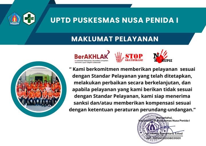 Maklumat pelayanan UPTD Puskesmas Nusa Penida I